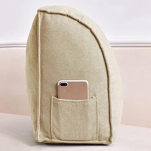 Miniatura 7 de Almohada de cojín para sofá cama, almohada triangular cómoda para cabecera de lectura, respaldo de cuña, cojín de apoyo lumbar para cuello y espalda
