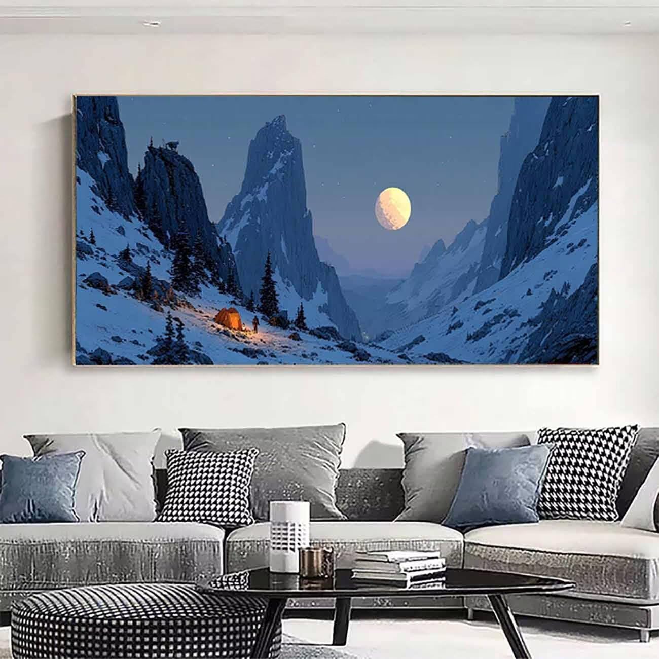 Snow Mountain diamentowe zestawy artystyczne dla dorosłych, malarstwo diamentowe, księżyc, kryształ, zestawy artystyczne, dla dorosłych, dzieci, DIY, 5D, okrągłe, pełne wiercenie, klejnot, kropki