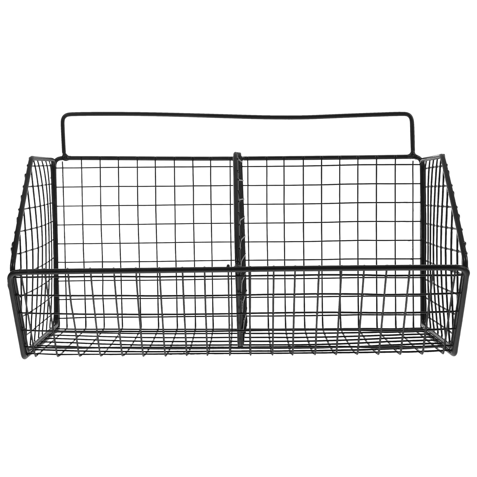 Cesta de almacenamiento multifuncional de pared en color negro para cocina y despensa