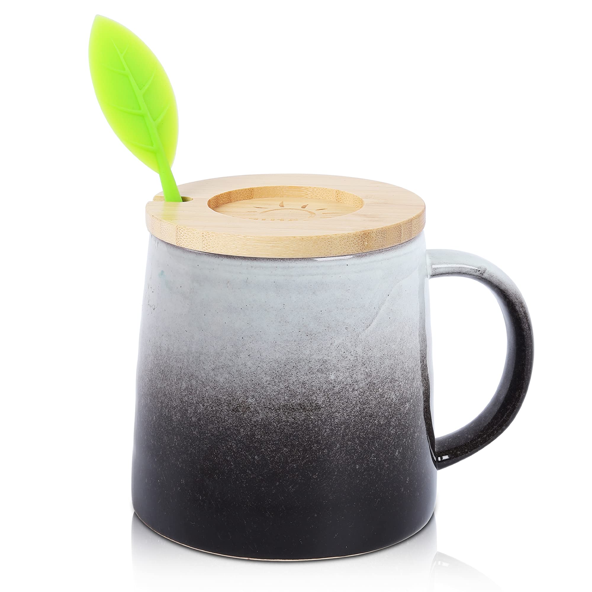 Anatural Tea Mug with Infuser and Lid, OZ Tea infuser Cup, Tea  Strainer Cup with Large Handle for Loose Tea, Ceramic Tea Steeping Mug,  Microwave