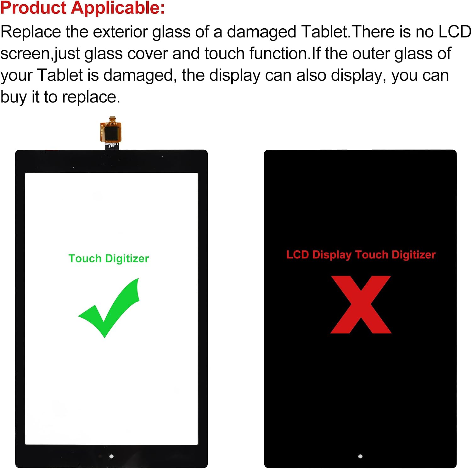 New Touch Screen Digitizer Replacement for HD10 9th 2019 M2V3R5 with OCA Adhesive Repair Tools Kit-No LCD Screen image 4
