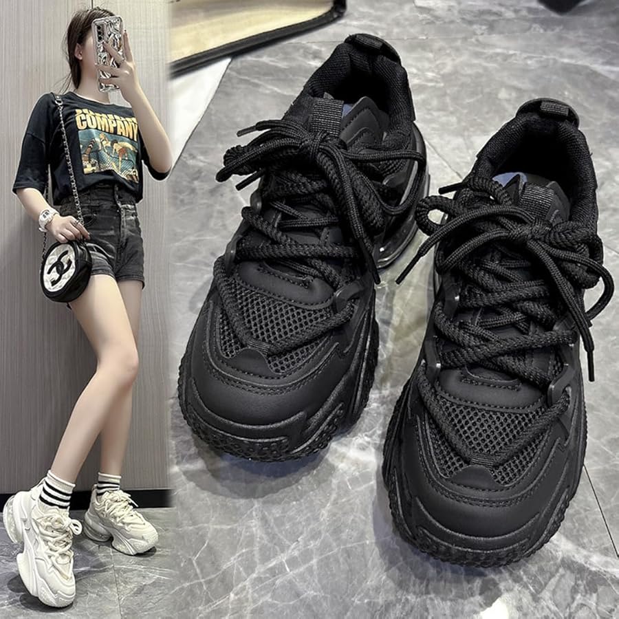 Amazon | [HarFar] 運動靴 レディース ダッドシューズ 6cm 厚底