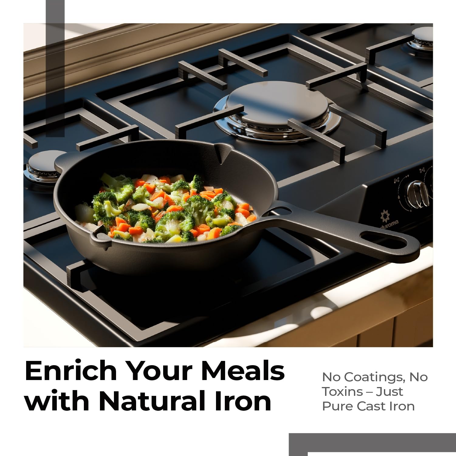 Lifelong Cast Iron Cookware Set - 4 Piece Combo -6