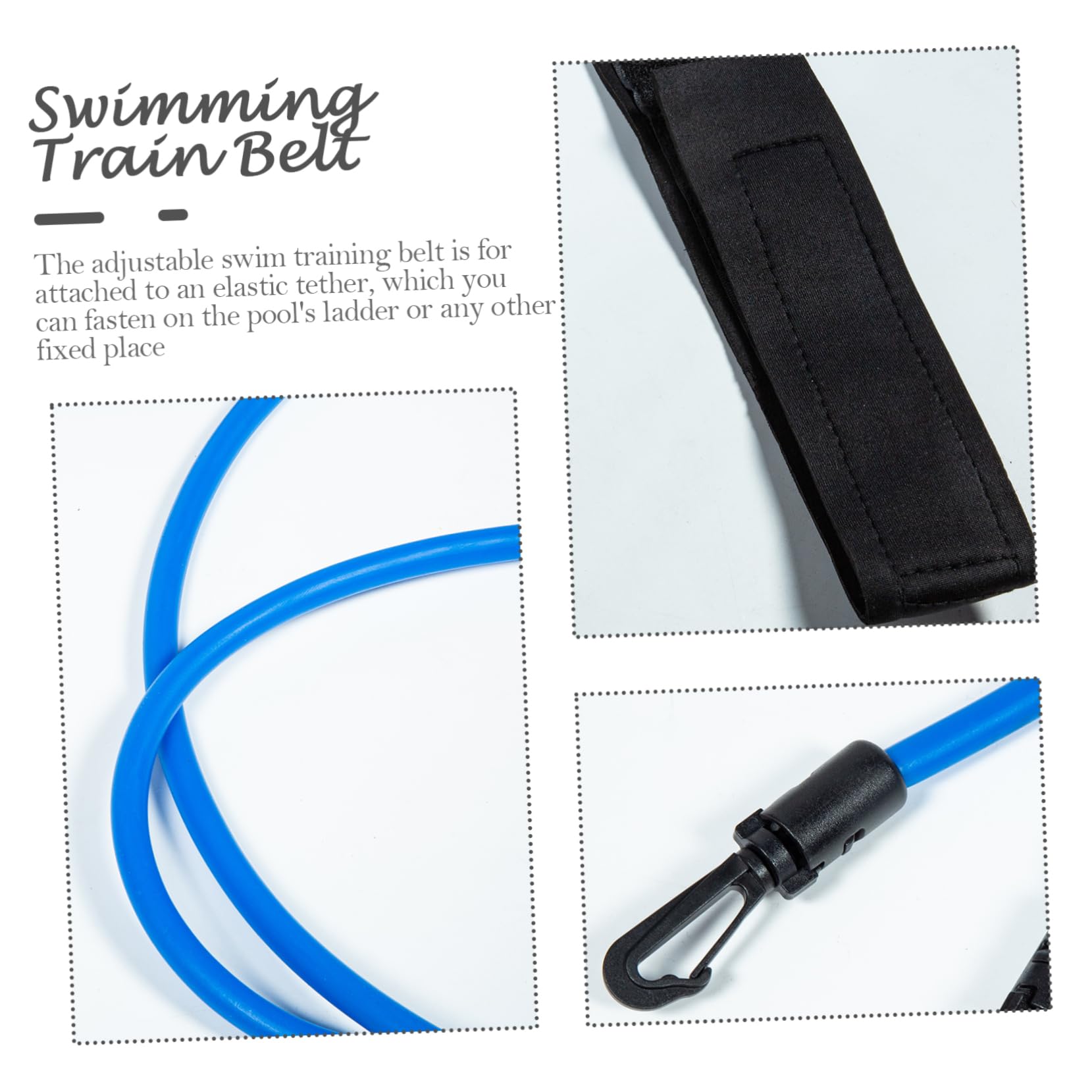 WOONEKY 2 Set di Kit per Lallenamento al Nuoto Cintura Elastica Set di Resistenza al Nuoto Attrezzi per Esercizi di Nuoto Allenamento in Piscina per Il Fitness