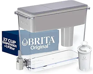 Brita UltraMax Large Water Dispenser With Standard Filter, BPA-Free, Reduces Copper, Cadmium and Mercury Impurities, Lasts 2 Months or 40 Gallons, Includes 1 Filter, Kitchen Accessories, Large 27-Cup