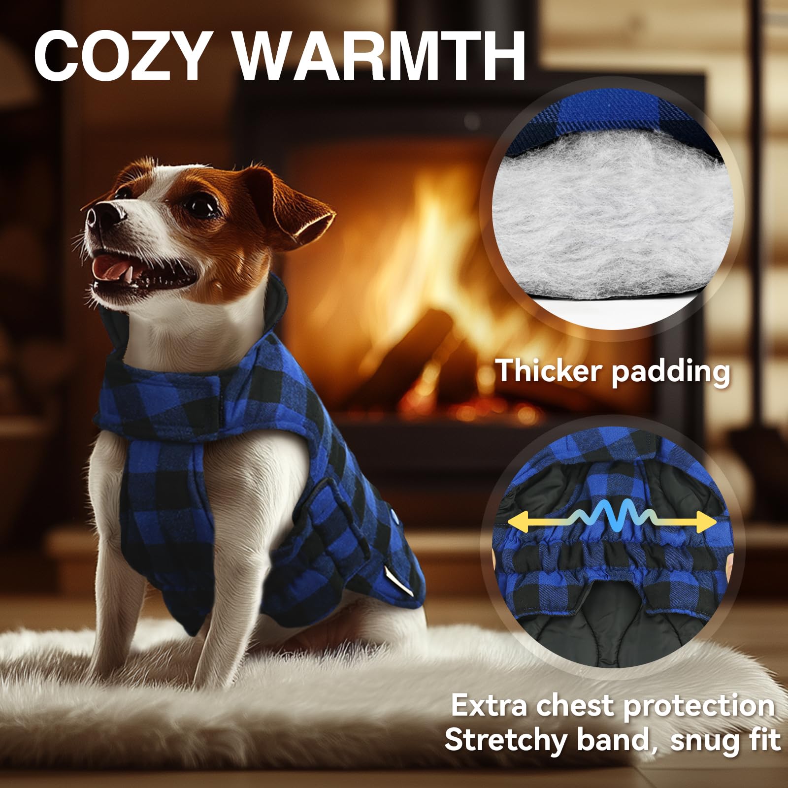 VIVAGLORY Softjoy Dog Coat, Coat & Jacket for Dog Winter & Christmas, Jacket with Harness Hole - Image 3