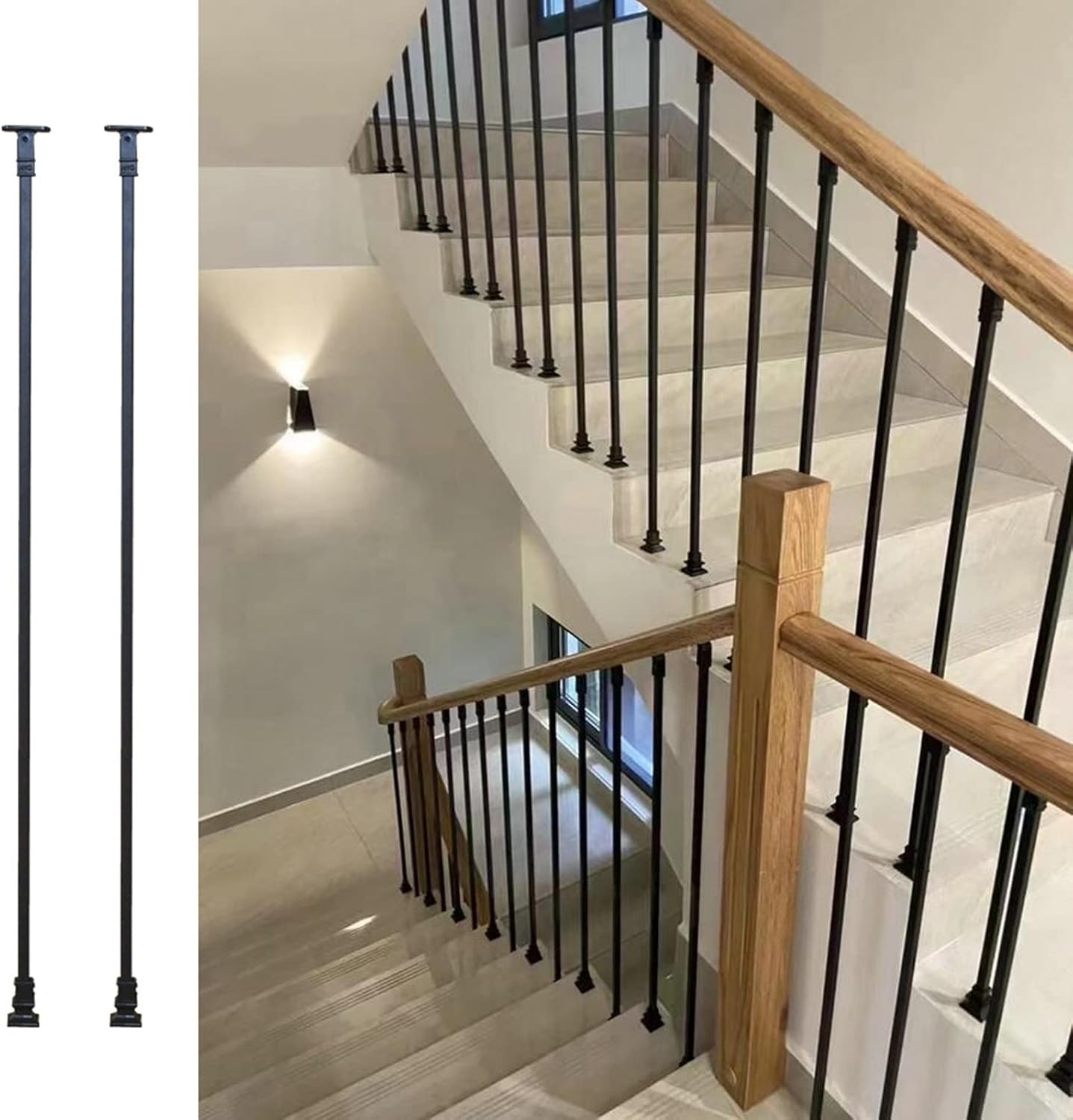 HDYZJQ 95cm/37.4in Tall Stairs Metal Baluster for Attic