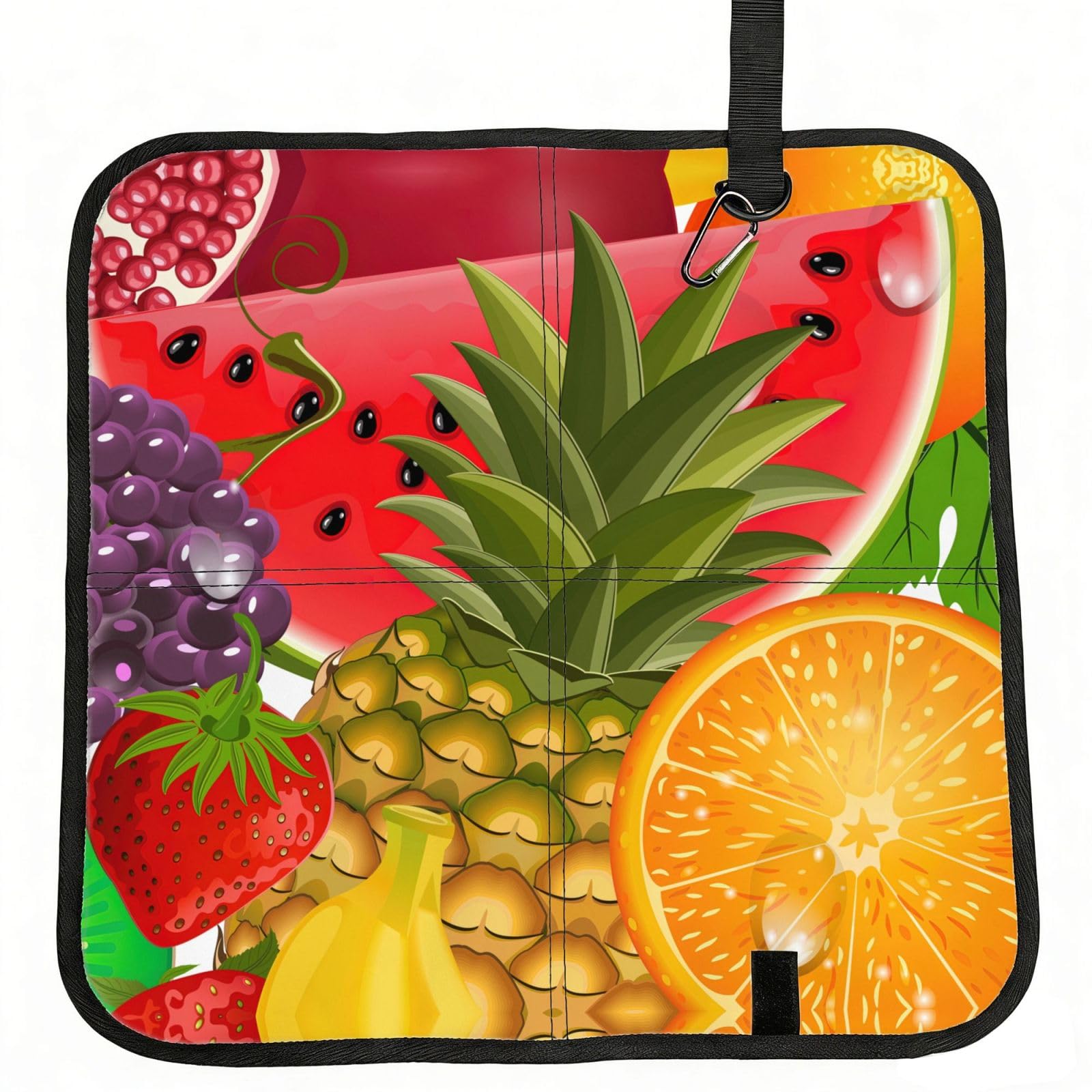OKFSTY Fresh Fruits Pineapple Print Fold Away Seat Cushion Portable Outdoor Pad Polyester Bleacher Bench Mat Travel Picnic Pad