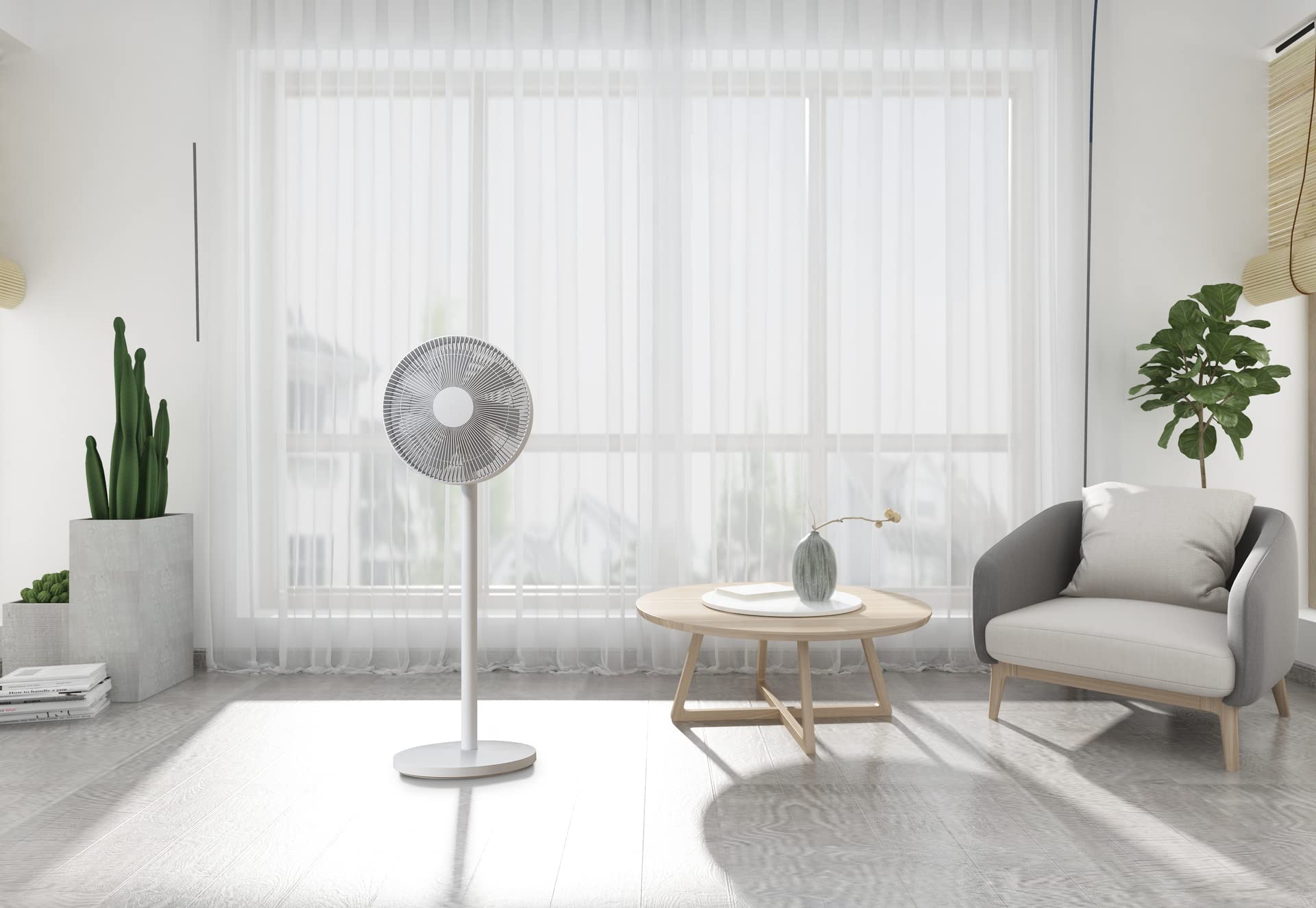 Xiaomi Mi Smart Standing Fan 2 Lite - Ventilatore da tavolo e piantana con connessione opzionale per iOS/Android Mi Home (38 W, 38-58 dB, 3 livelli di velocità, compatibile con Alexa e Google