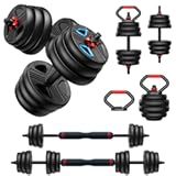 Adjustable dumbbell set&comma;20&sol;35&sol;45&sol;55&sol;70&sol;90lbs Free Weights set with upgraded nut&comma; 4 in 1 Weight Set Used as Kettlebells&comma; Barbell&comma; Push up Stand&comma; Fitness Exercise for Home Gym Suitable Men&sol;Women