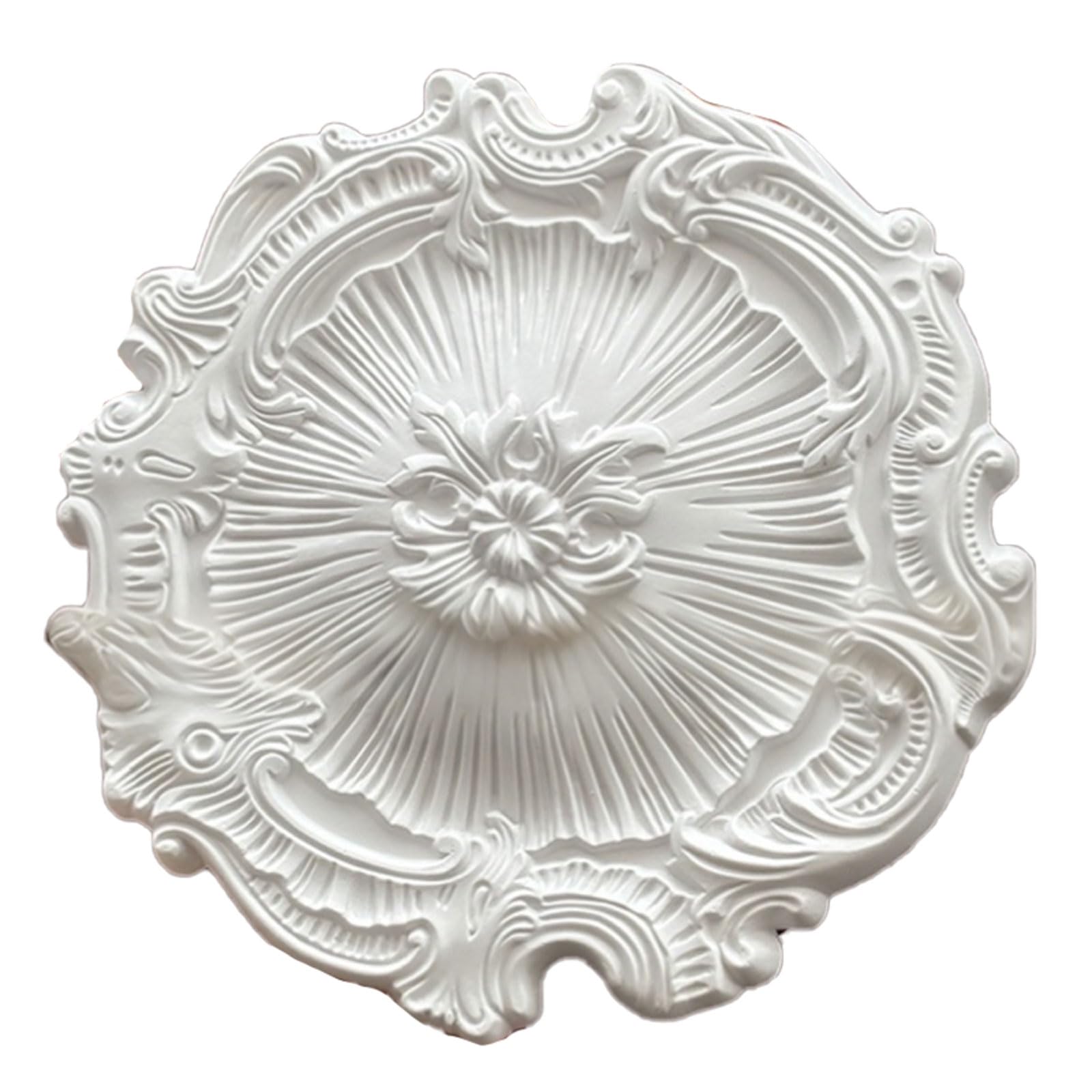 Foelanne White N Ceiling Medallion White Lightweight Pu No Drilling Multiple Sizes(,44Cm)