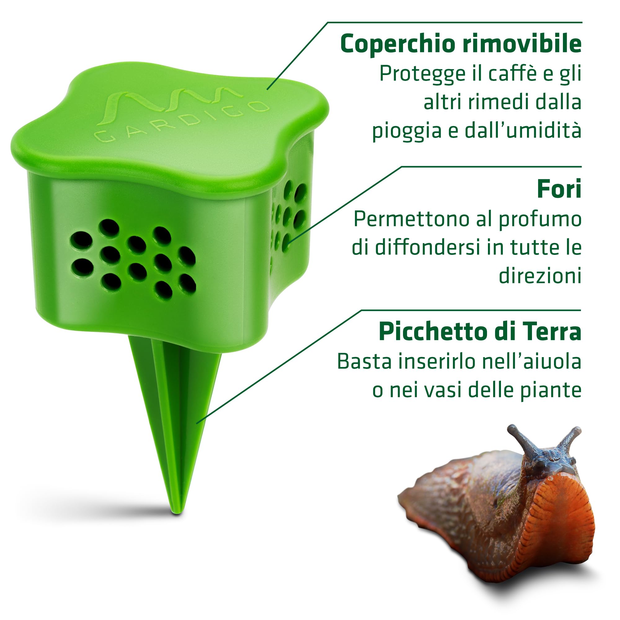GARDIGO® Anti Lumache Biologico Orto con Aroma del Caffè 6 Pz. | Rimedi Naturali Antilumaca | Repellente Lumache e Chiocciole | Esca per Lumache | Lumachicida Bio per Lumache Vive