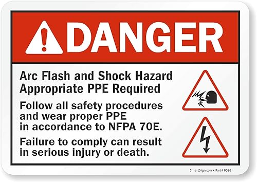 SmartSign - U1-1082-ND_10x7 Etiqueta Adhesiva de Vinilo, Leyenda "Peligro Arco Flash y Peligro de Choque PPE" con Gráfico, 7" alto x 10" ancho, SmartSign - U1-1082-ND_10x7 Etiqueta Adhesiva de Vinilo, Leyenda "Peligro Arco Flash y Peligro de Choque PPE" con Gráfico, 7" alto x 10" ancho,