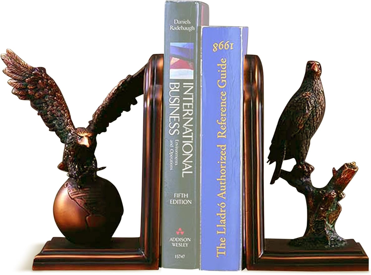 Bookends Set Eagle Bronze Plated Statue Sculpture Nib