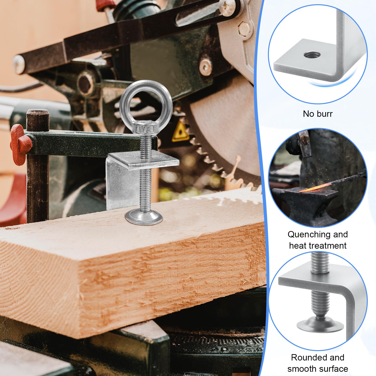 C Clamps Stainless Steel C Clamp Clamps C Metal Screw Clamp Small Performance Small C For Woodworking 100mm Adjustable Carpenter Clamps - Image 4