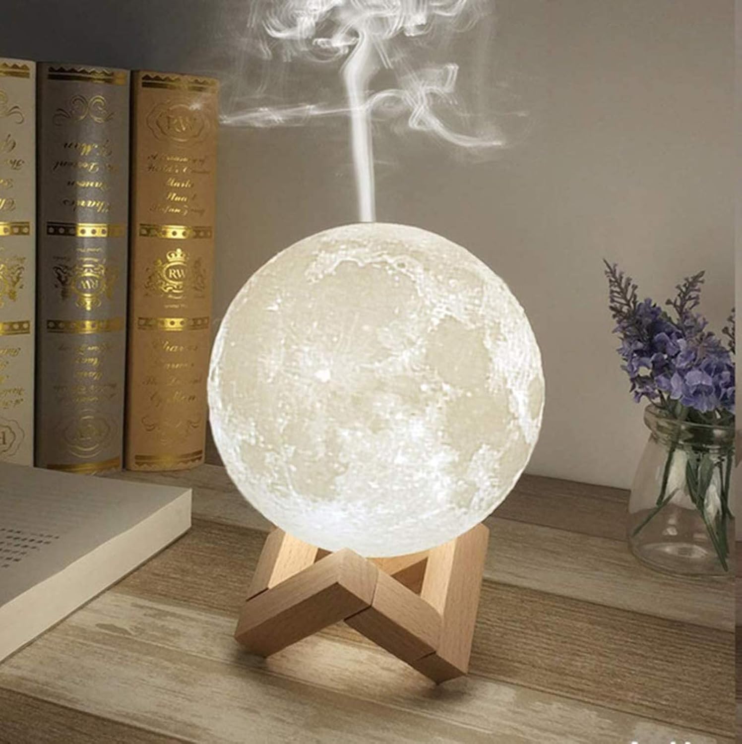 Difusor ultrasónico de aceites esenciales con lámpara nocturna LED, humidificador de aire USB, fabricante de niebla aromática, capacidad de 880 ml