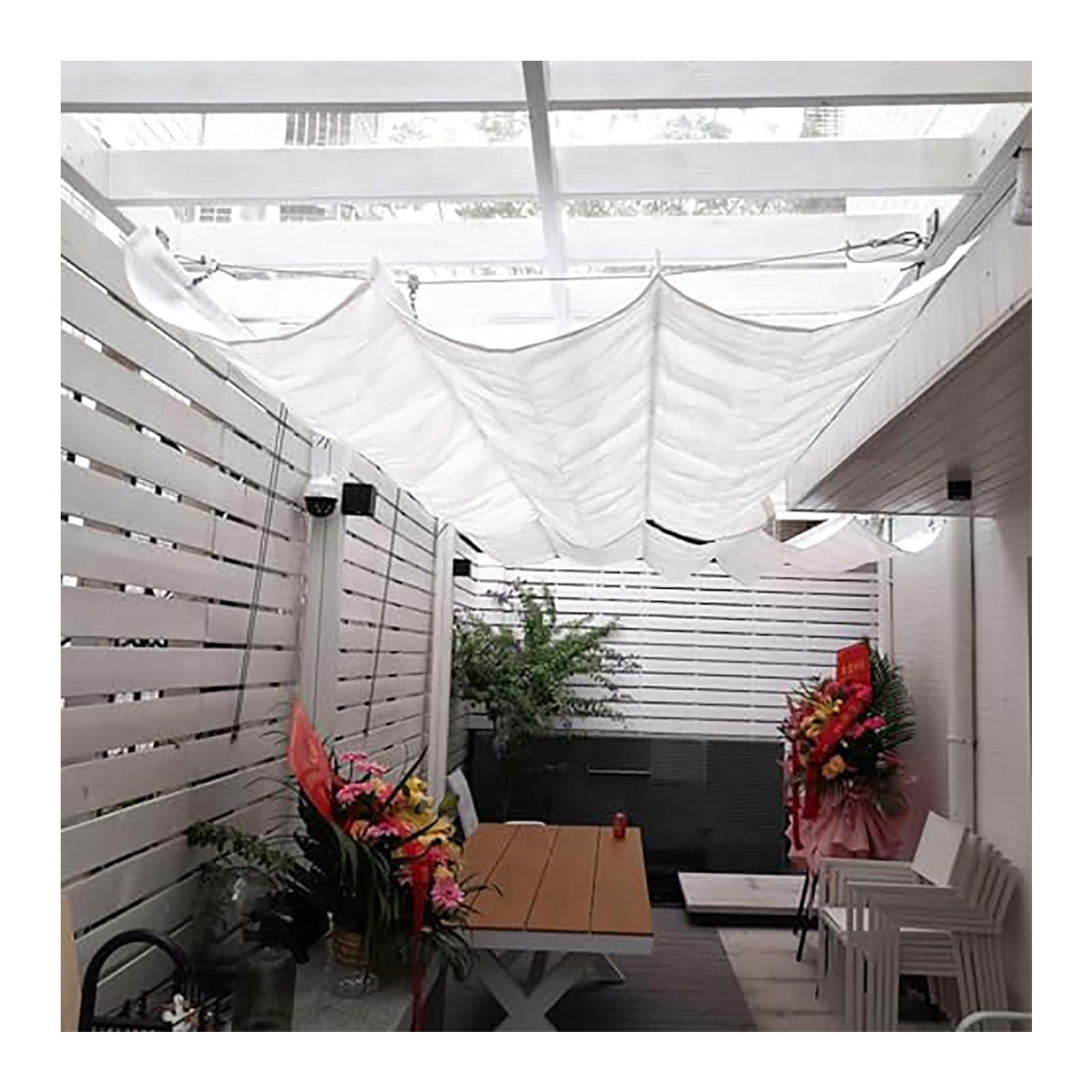 Voiles d'ombrage de vague pour jardin et grand balcon rétractable