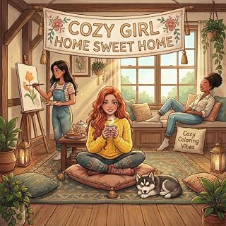 Cozy Girl Home Sweet Home: Cute & Fun Relaxing Adult Activity Coloring Book | Aesthetic Comfy Hygge Homebody Scenes, Daily Living, Peaceful Indoor ... Seniors, Women & Teens (Cozy Girl Collection)