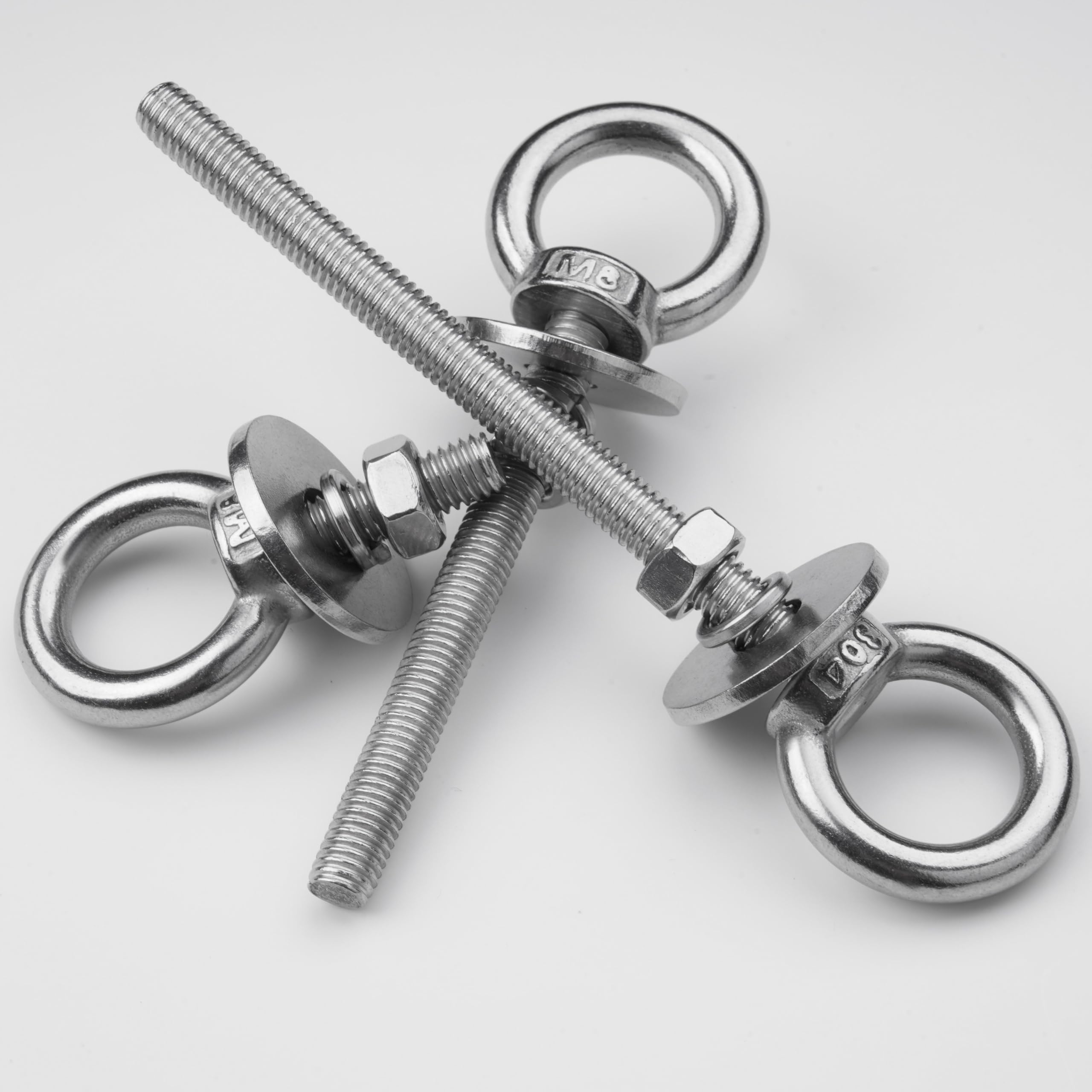 M8 Stainless Steel Eye Bolts - 4 Pack -8