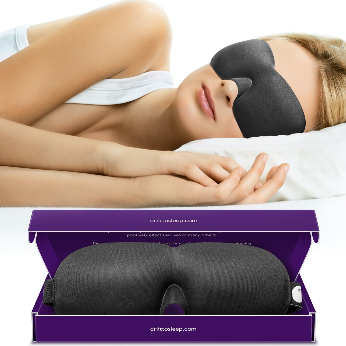 Drift to Sleep Eye Mask with 2 Pairs Soft Foam Moldex Ear Plugs Comfortable Unisex Sleep Mask