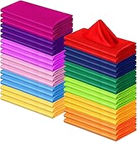 Vista 1 de Yaomiao Juego de 36 servilletas de tela multicolor de poliéster lavables a granel para bodas, fiestas, vacaciones, postres, almuerzos, cócteles