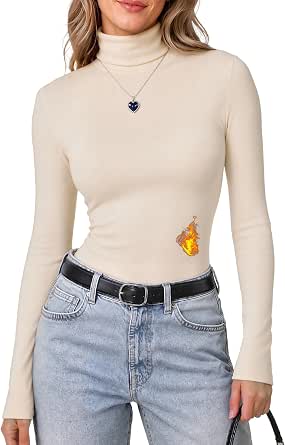 Women's Fleece-Lined Thermal Turtleneck Top