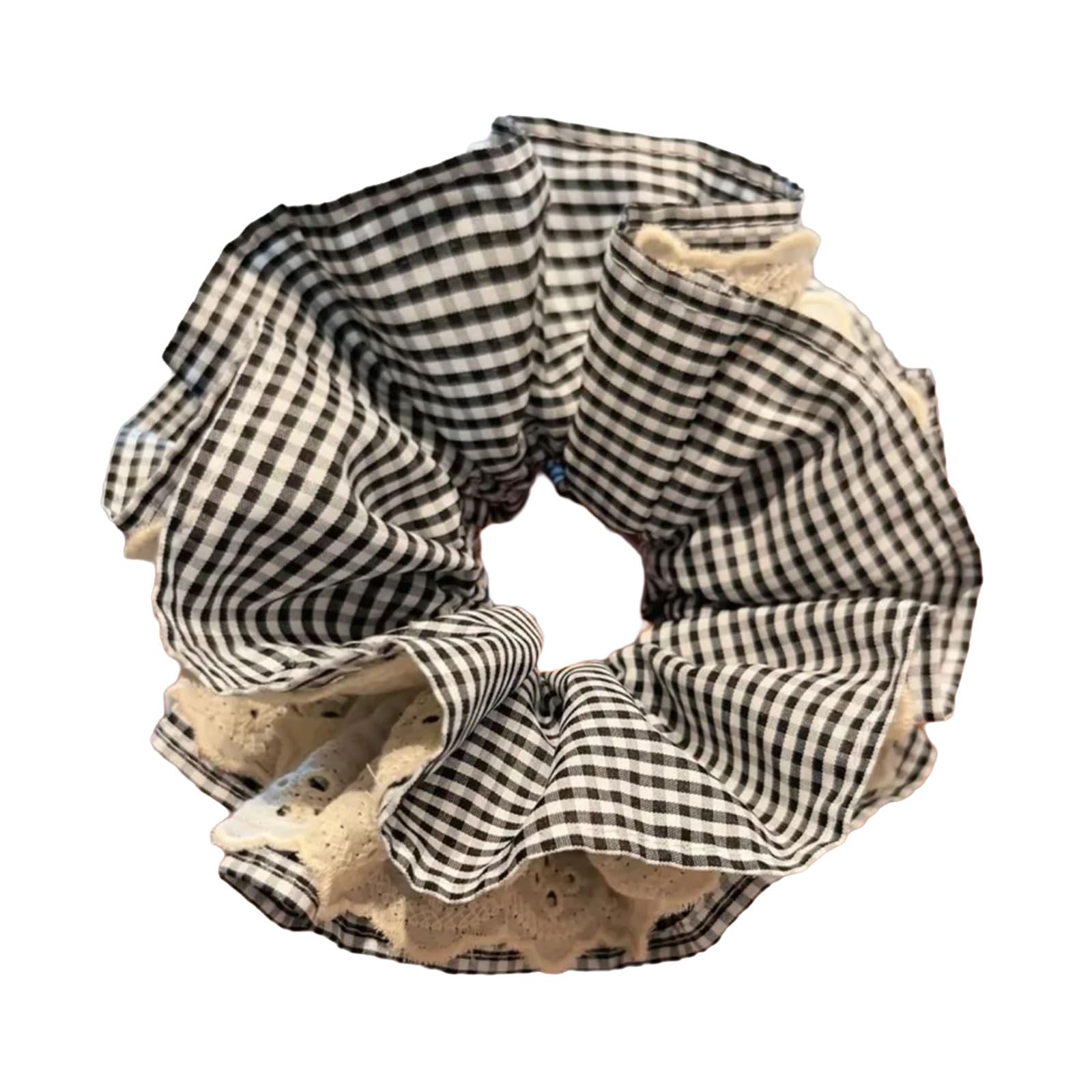 YUXITA French Lace Floral Scrunchies Hair Tie For Women Lady Girls Elegant Bun Accessory 2025 Headdress