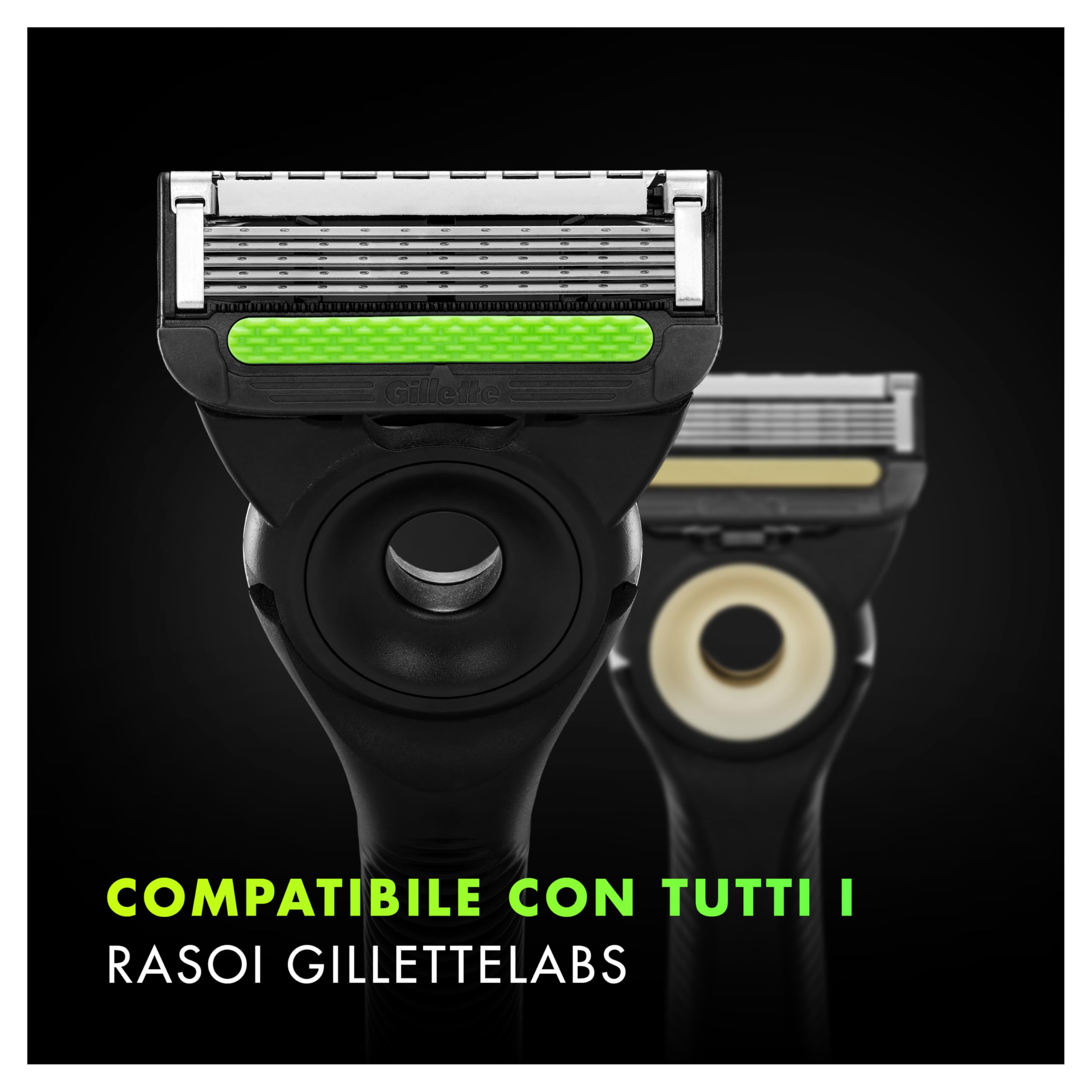 Gillette Labs Lamette, 17 Cartucce per Rasoio Barba Uomo, Multicolore | 17 Lamette da Barba per Rasoio Manuale Uomo, a 5 Lame, con Barra Esfoliante, Rasatura Profonda, Compatibili Con GilletteLabs