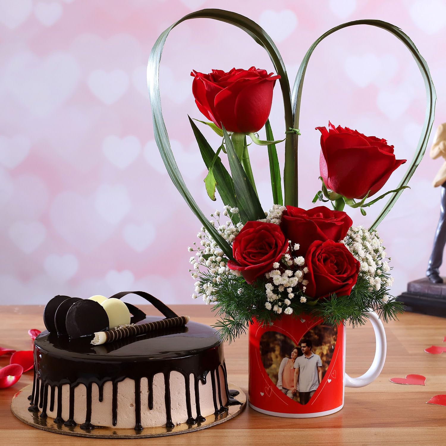 Fnp Chocolate Cake Red Roses Personalised Combo-picture-12