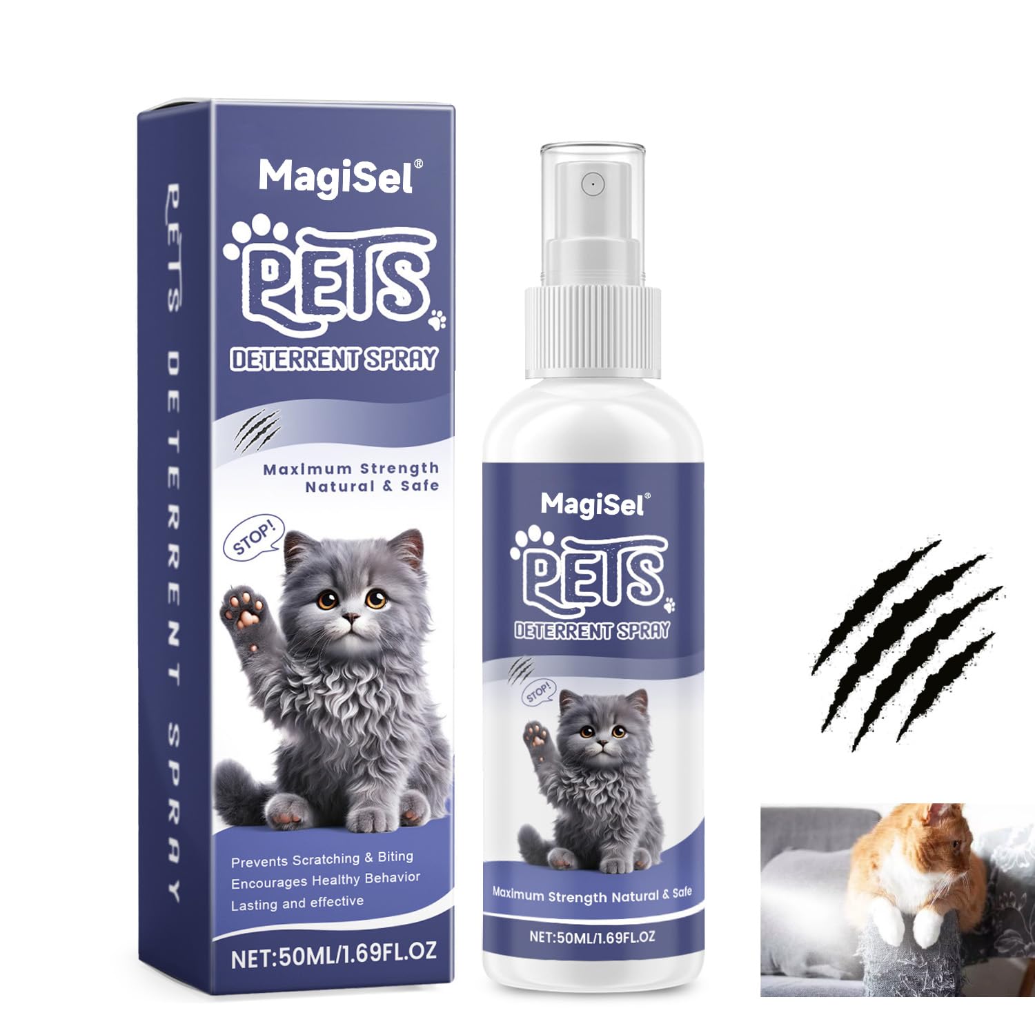 Spray repellente per gatti, protezione antigraffio per divano e gatti, anti-graffio, anti-graffio, anti-graffio, anti-graffio, protegge per interni ed esterni, adatto per divani, pavimenti, mobili