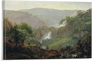 Johann Martin Von Rohden,Waterfall near Tivoli,art Prints,Vintage Art,canvas Wall Art,famous Art Prints Art Wall Decoration Poster Family Bar Restaurant Garage Cafe Art Sign Gift 12x18inch(30x45cm)