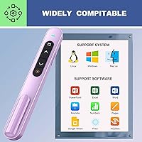 Vista 6 de QUI Clicker de Presentación para PowerPoint, RF 2.4GHz USB Presentador Inalámbrico con Control de Volumen, Clicker de PowerPoint Avanzador