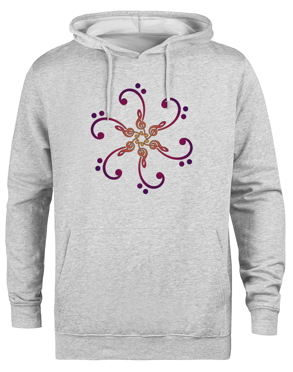 Musica Chiave di Basso Treble Felpa Grigia Unisex Eco-Friendly Unisex Grey Hoodie Eco-Friendly Hooded Jacket