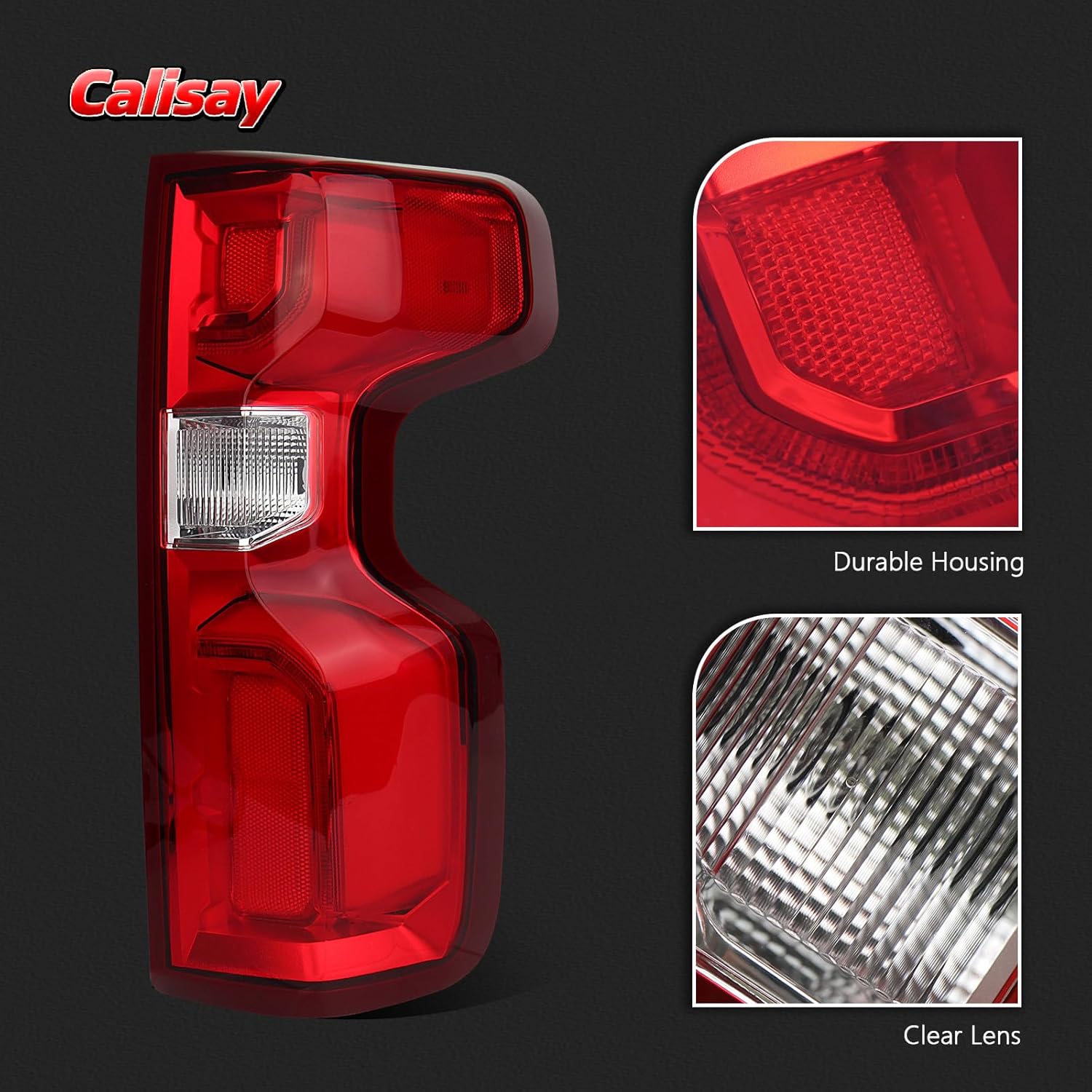 LED Tail Light Compatible with 2019-2025 Chevy Silverado 1500 Rear LED Taillights Right Side Rear Brake Signal Lamp w/Bulb & Harness OEM#84678150 GM2801311 (Only Fit Factory Led Model)