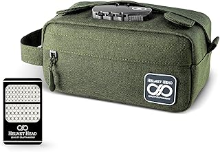 HELMET HEAD Compact Smell Proof Case with Combination Lock   Grinder Card | Wate - Compare price