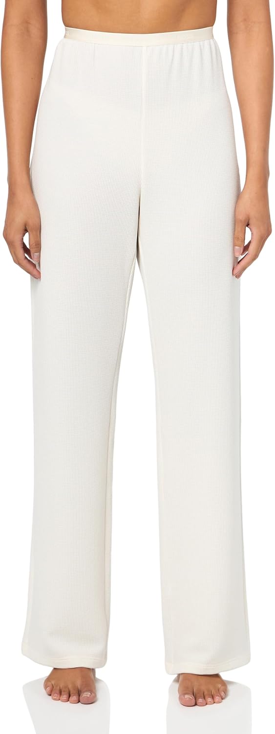 BOSS Women's Soft Modal Repeat Logo Wide Leg Pants