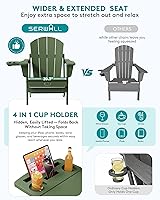 Vista 24 de SERWALL - Silla plegable Adirondack para patio, jardín, exterior, resistente a la intemperie, sillas para hoguera, color naranja