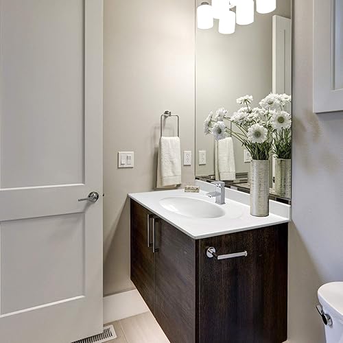 Miniatura 45 de Top de tocador de mármol cultivado de 49 pulgadas con protector contra salpicaduras, paquete mejorado, blanco - Design House, 554634