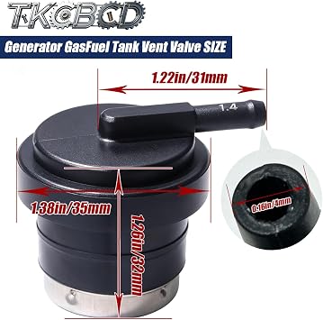 Generator Gas Fuel Tank Vent Valve Compatible with Generac GP5500 GP6500,Roll Over Valve 5000W 8000W Generator Compatible with MTD CUB CADET Tiller RT35 FT24 RT65 OHV Gas Fuel Tank Vent Valve