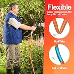 SPECILITE Couche de jardin 50 ft x 5/8 en conduite d'eau robuste, flexible et légère avec buse, bourre 600 psi, caoutchouc hybride Kink-Less avec raccords en laiton de 3/4"