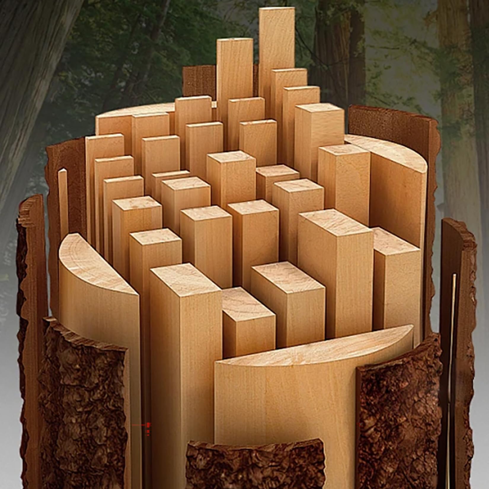 Betterhöhungen aus Holz, quadratisch, für Stühle, Sofas, Tische, 4 Stück, höhenverstellbar, schwer, platzsparend.