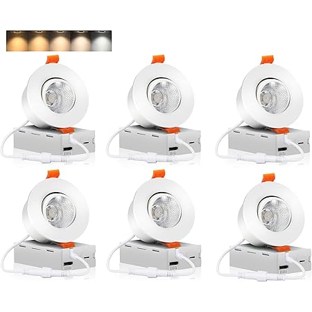 Luxrite 3 Inch Gimbal LED Recessed Light With J-Box, 8W, 5 Color Selectable 600 Lumens Dimmable Damp Rated Etl Listed F5719746 8778 4afd Ba1f 0bc970834b81.9bb26c9f6f52de6d11486a4b13914eed