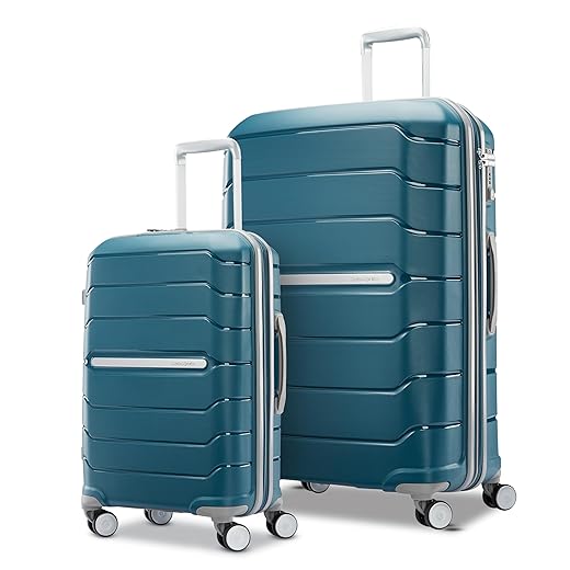 Samsonite Freeform 2-Piece Luggage Set - Carry-On & Large Checked Luggage with Dual Spinner Wheels - Durable Polypropylene Hardshell - TSA Lock, Airline-Approved - Expandable Hard Shell - Dark Teal
