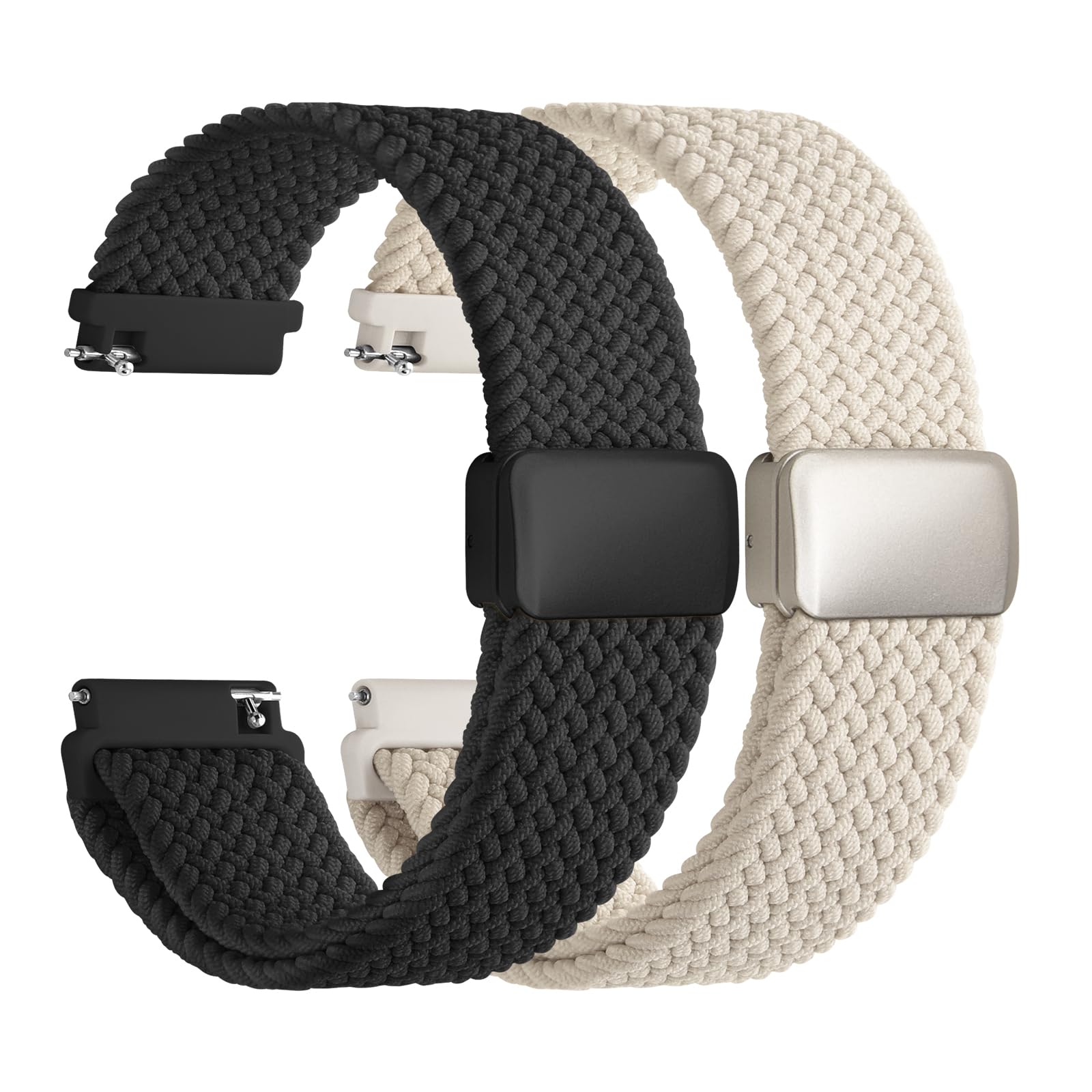 Fullmosa Nylon Uhrenarmband 22mm kompatibel mit Garmin Venu 3/2/Vivoactive 4 45mm, Samsung Gear S3 Classic/Frontier/Galaxy 3 45mm - 2er Set Geflochtenes Wechsel Armband für Damen Herren