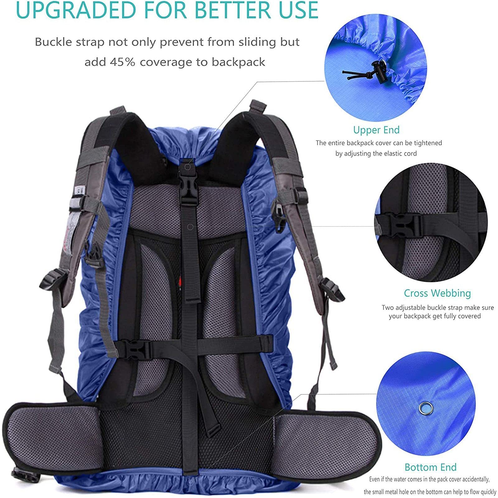 Zaino parapioggia (20-100L) (Blu/Blue, XS)