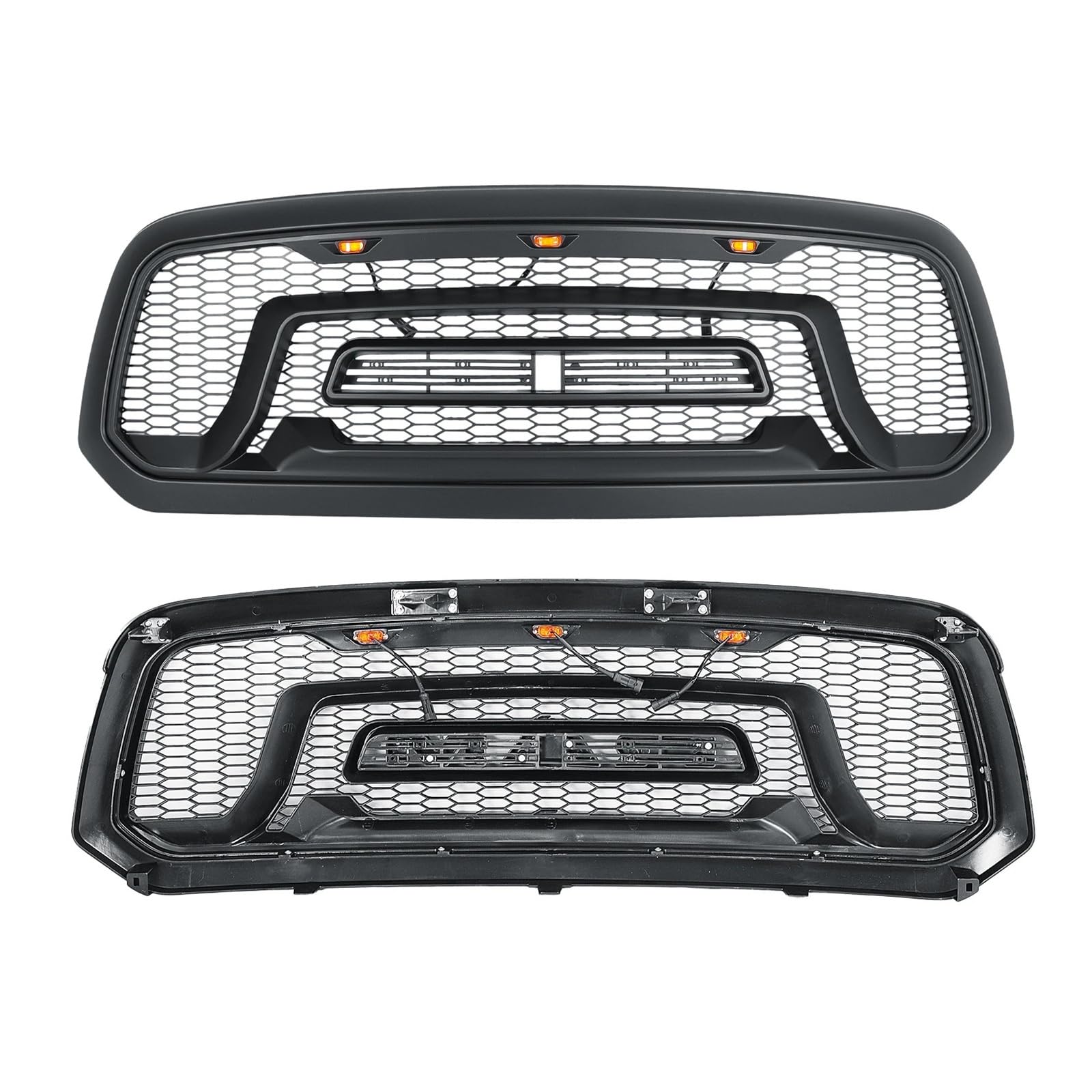 Pasuje doDodge Ram 1500 2013-2018 | Siatka górnego zderzaka przedniego grilla z literami i grillem LED