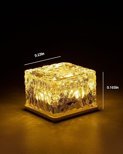 Miniatura 5 de Luces solares de cristal para exteriores, impermeables, luces LED de roca de ladrillo, luces de adoquines, luces de paisajismo para jardín, patio,