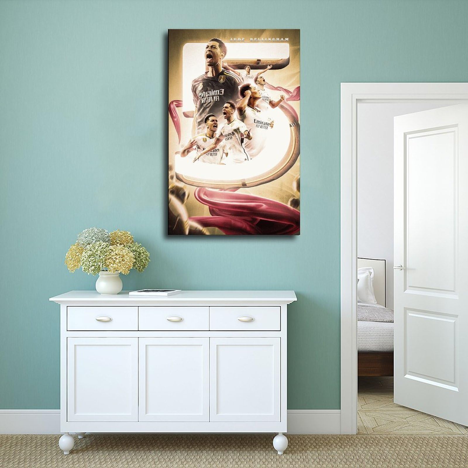 ZOLULA Poster Su Tela Jude Bellingham - 60x90 Cm - Decorazione Murale Calcio Per Soggiorno E Camera Da Letto
