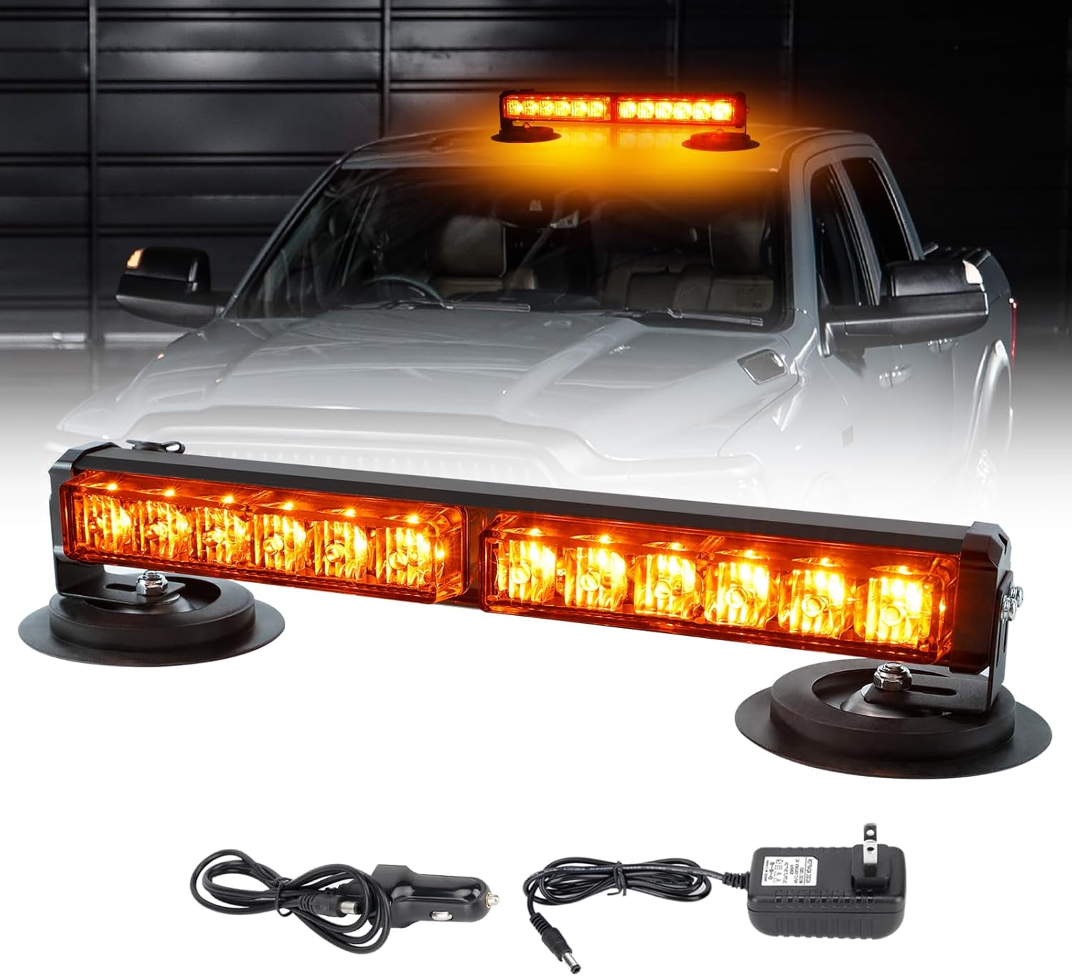 I LITTON Amber Strobe Light LED Flashing Beacon Light with