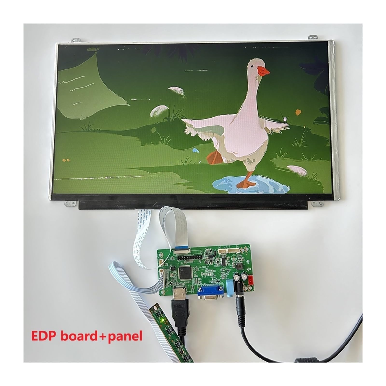Scheda Controller LCD EDP, VGA Type-C USB Mini HDMI, Monitor LCD LED 1080P Da 15,6 Pollici, PC, Laptop, Console Di Gioco E, Compatibile Con Kit Driver EDP Raspberry Pi(EDP2H with panel)